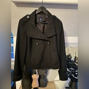 Black Cropped Gap Peacoat